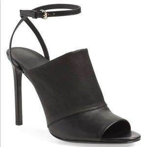 Vince “Grace” Leather Ankle Strap Peep Toe Sandals
